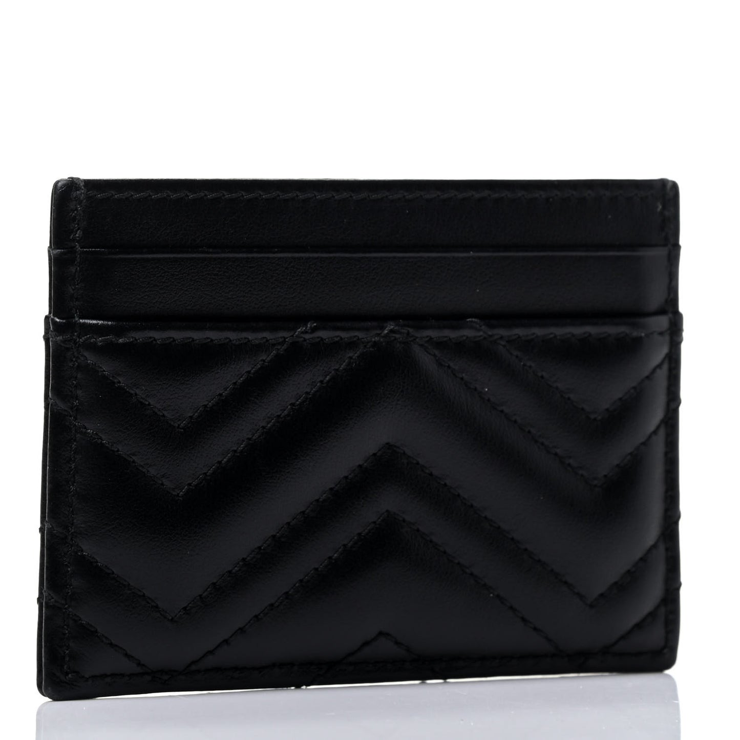 Calfskin Matelasse GG Marmont Card Holder Black