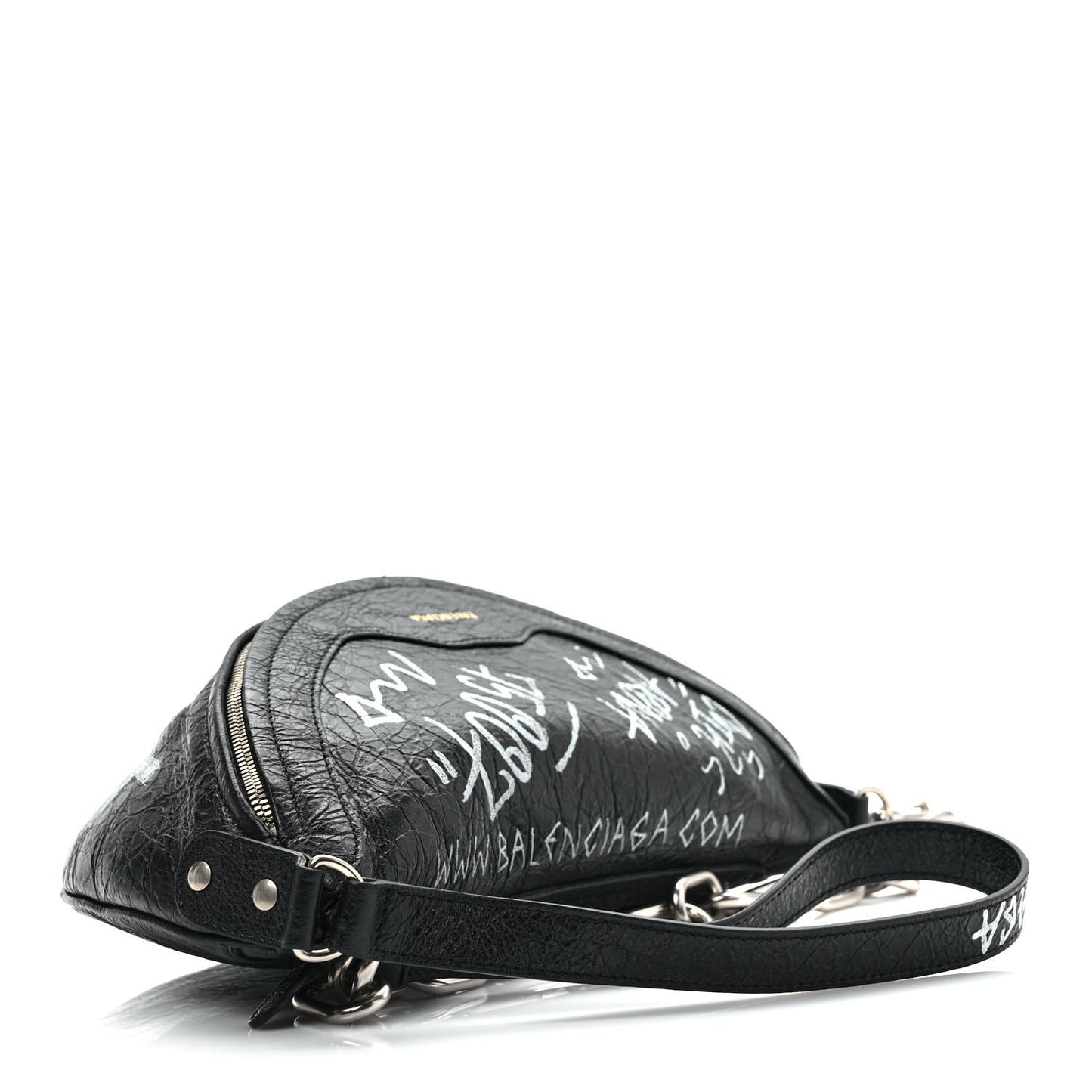 Agneau Arena Graffiti All Over XS Souvenir Belt Bag Black White