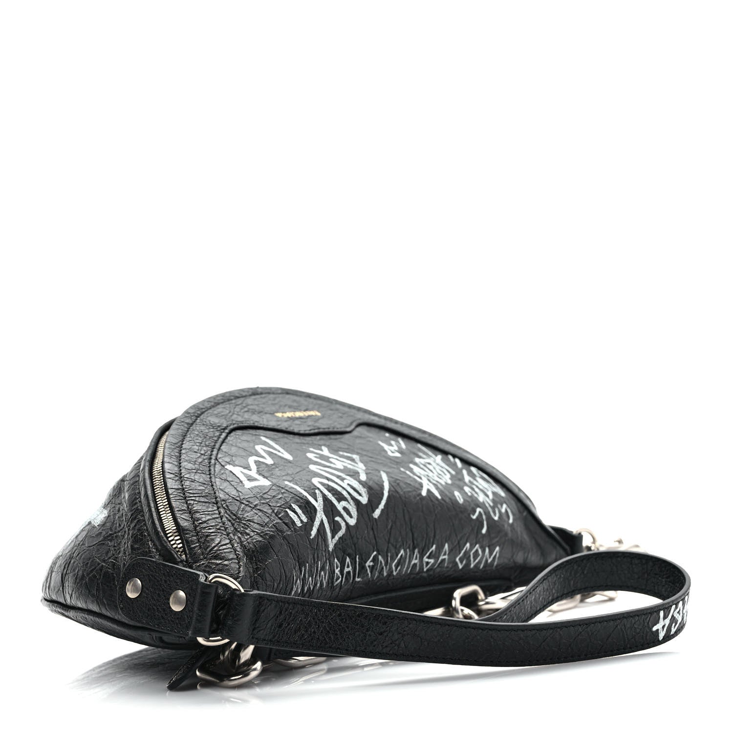 Balenciaga Agneau Arena Graffiti All Over XS Souvenir Belt Bag Black White 3 of 8