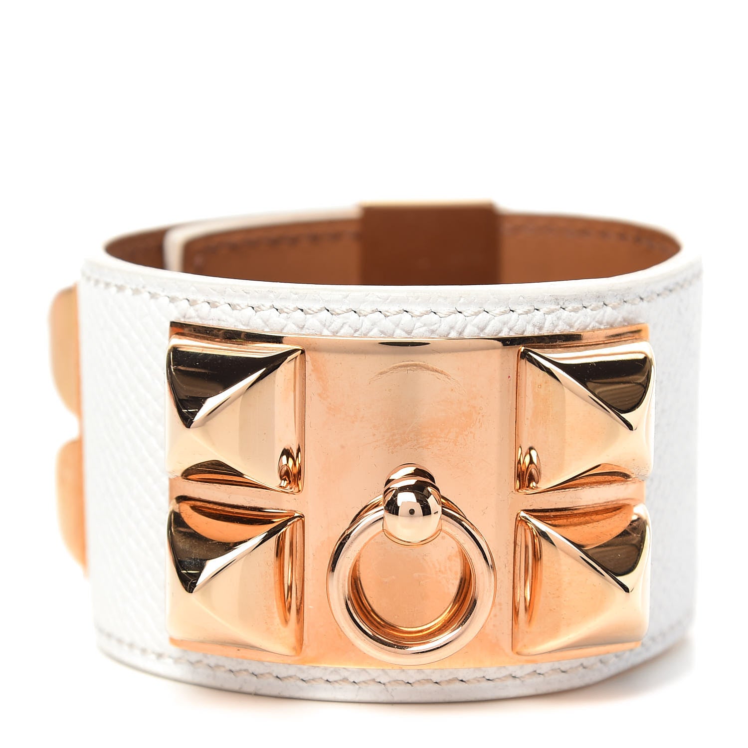 Hermes Epsom Collier de Chien CDC Bracelet T2 White 1 of 7