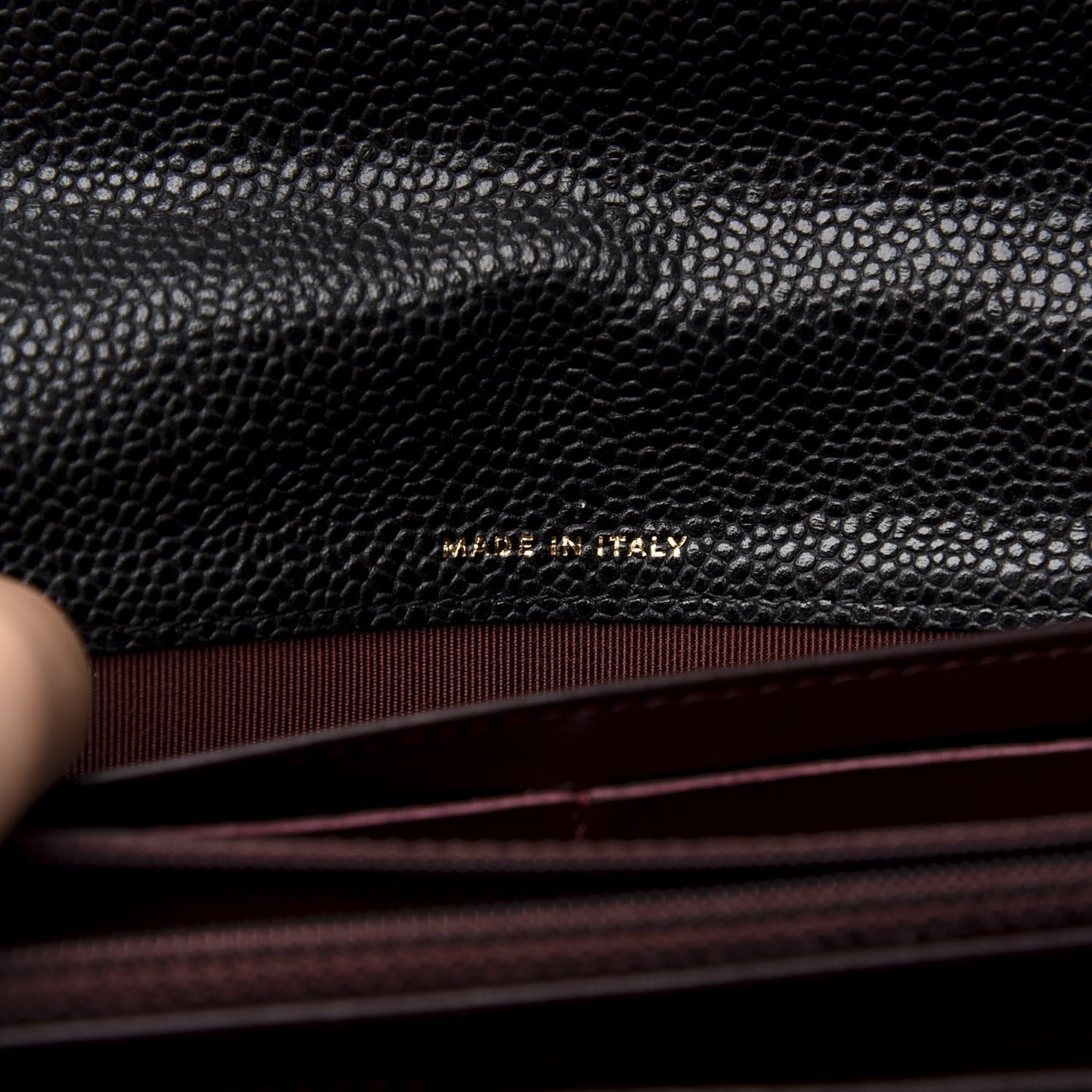 Caviar Quilted Large Gusset Flap Wallet Black