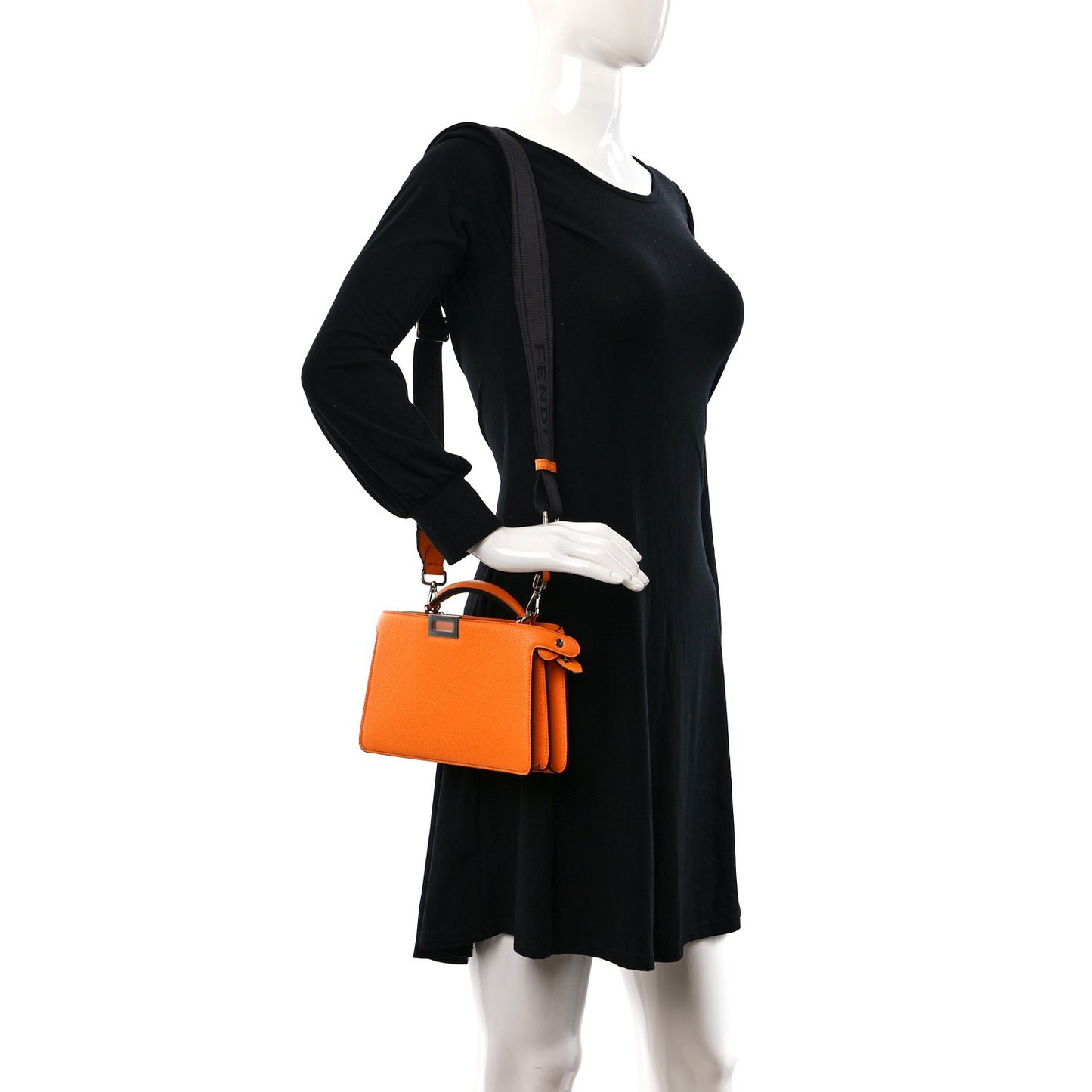 Cuoio Romano Vitello Cover Bi-Color Peekaboo I See U X Cross Satchel Orange