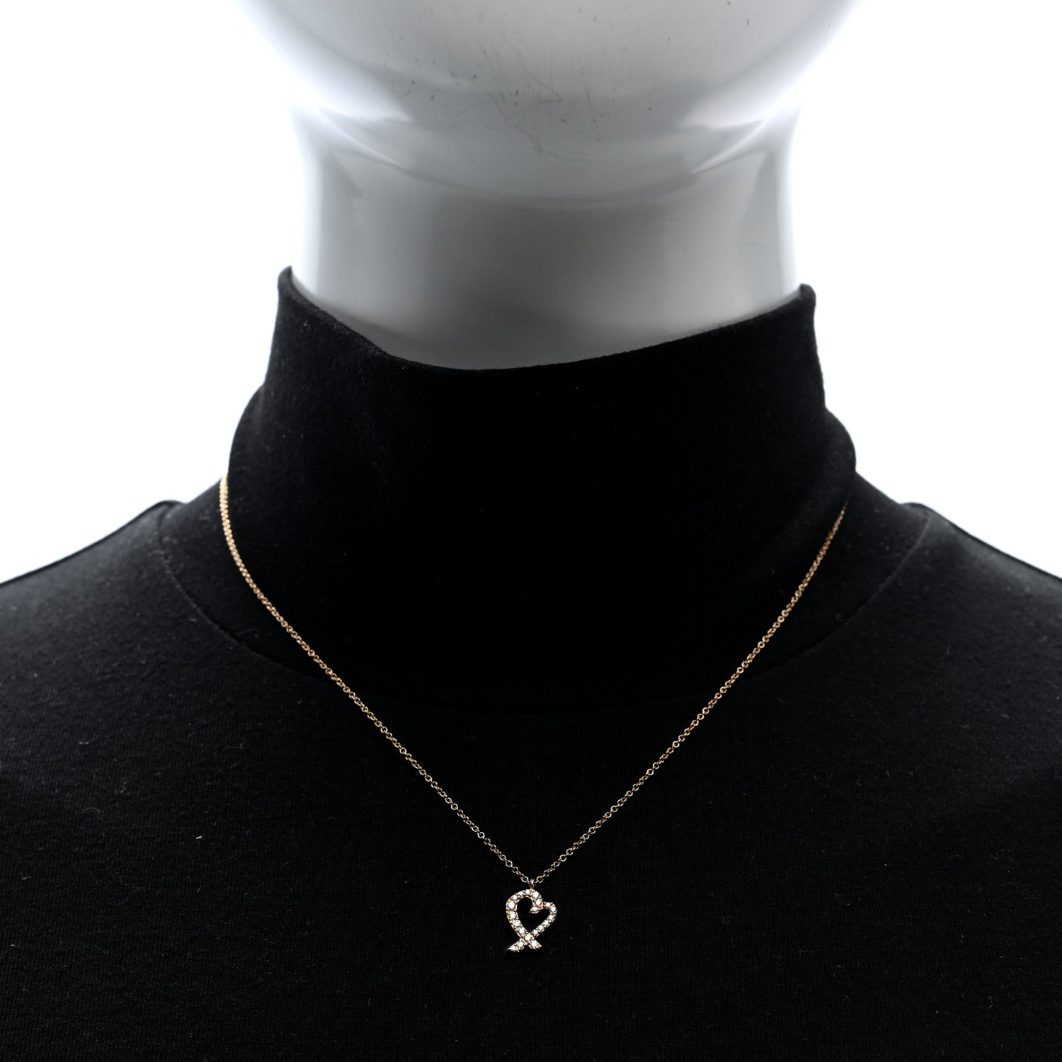 Tiffany 18K Rose Gold Diamond Mini Paloma Picasso Loving Heart Pendant Necklace 2 of 5