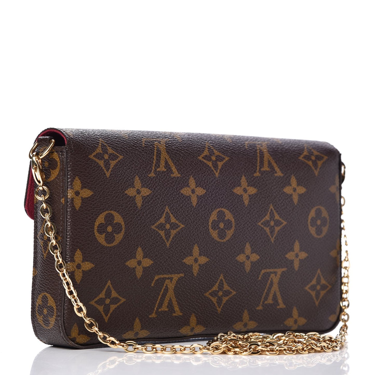 Monogram Pochette Felicie Chain Wallet Fuchsia