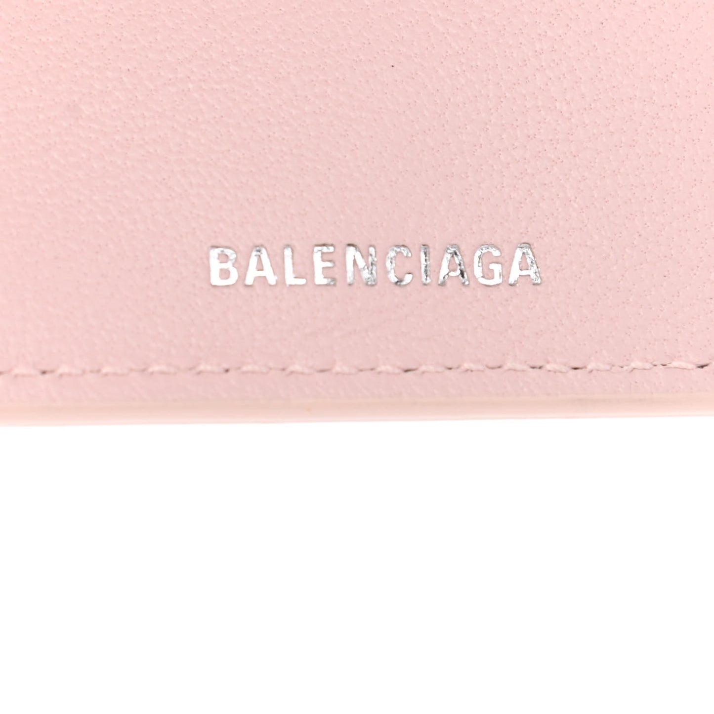 Flat Calfskin Logo Mini Cash Wallet Light Rose Black