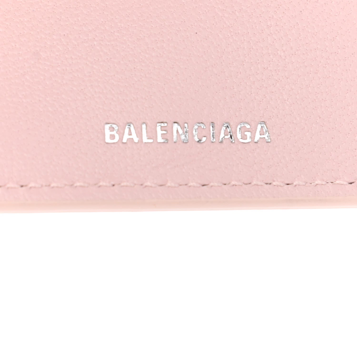 Balenciaga Flat Calfskin Logo Mini Cash Wallet Light Rose Black 6 of 8