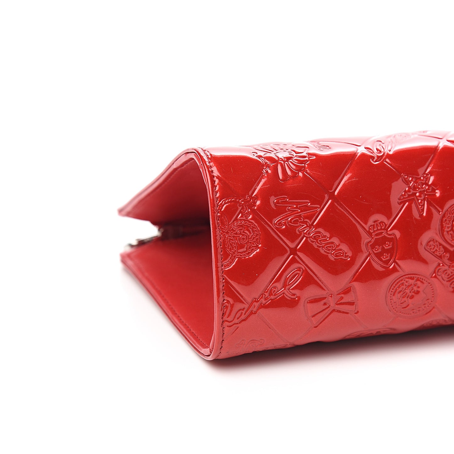 Patent Calfskin Lucky Symbols Pochette Red