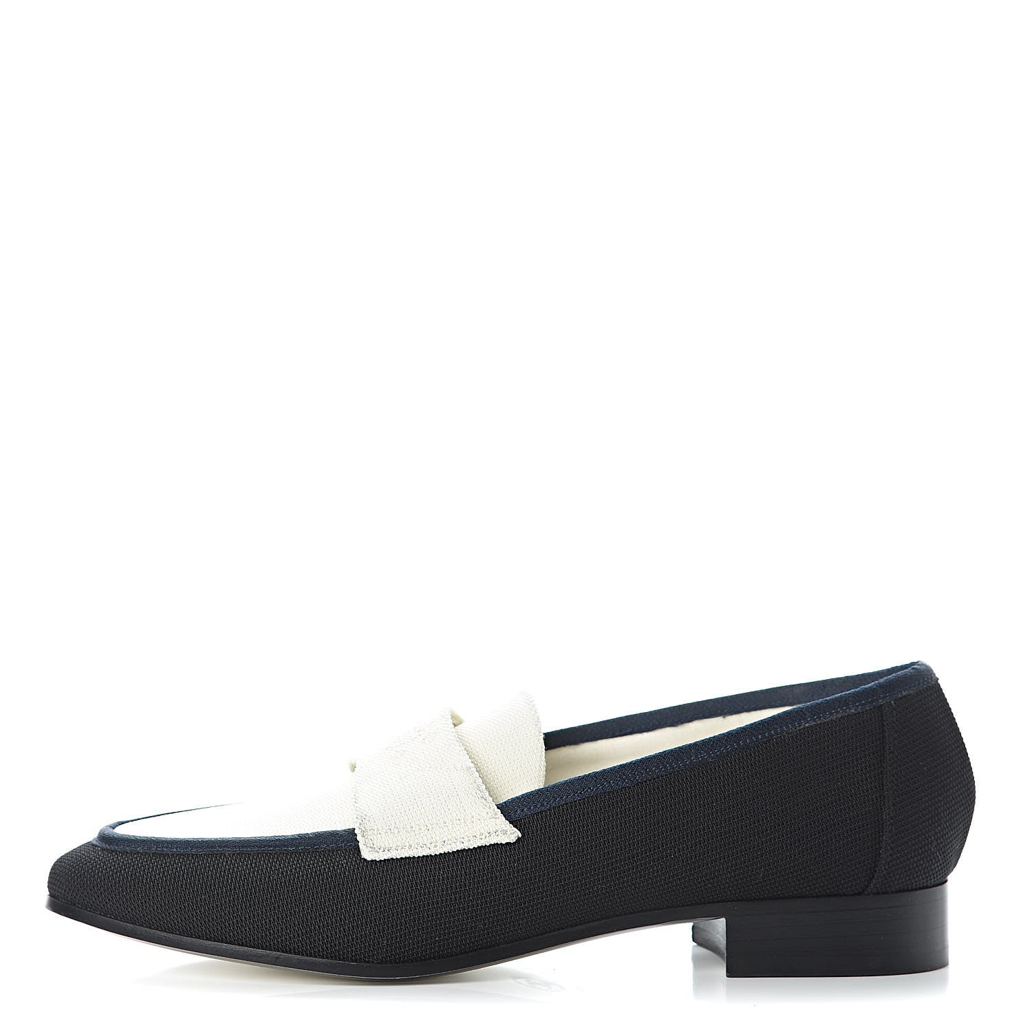 Chanel Canvas CC Loafers 37 Black White 1 of 7