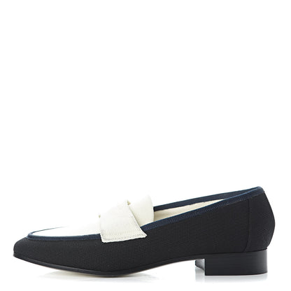 Chanel Canvas CC Loafers 37 Black White 1 of 7
