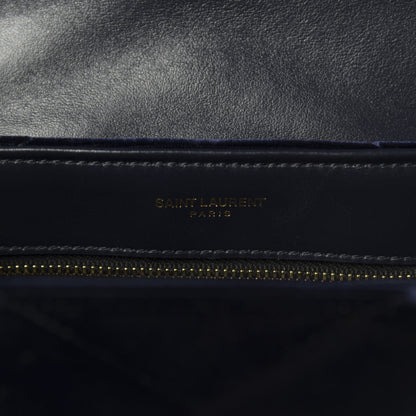 Saint Laurent Velvet Y Quilted Monogram Toy Loulou Crossbody Navy 9 of 11
