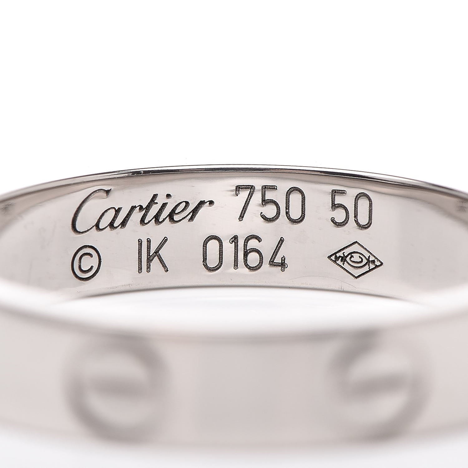 Cartier 18K White Gold 3.5mm LOVE Wedding Band Ring 50 5.25 4 of 4