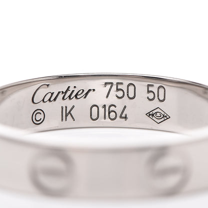 Cartier 18K White Gold 3.5mm LOVE Wedding Band Ring 50 5.25 4 of 4