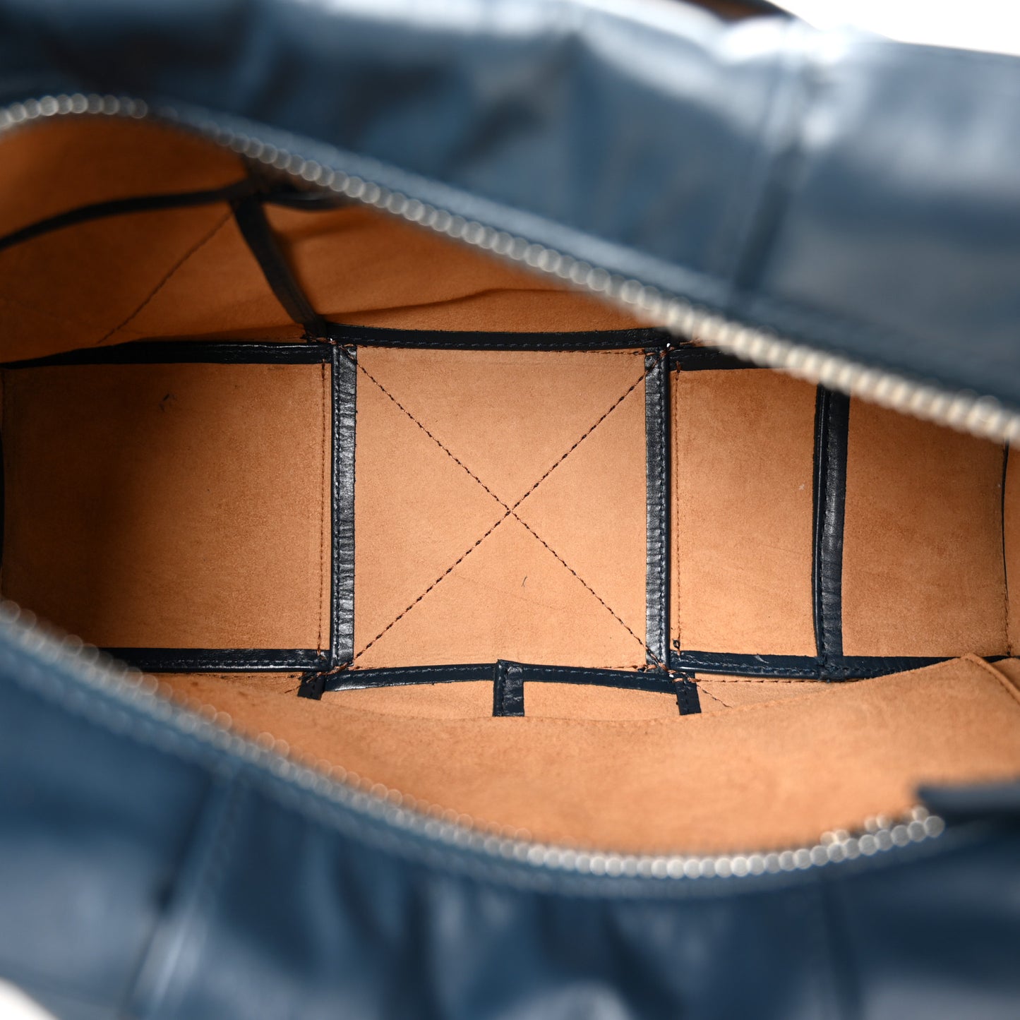 Paper Calfskin Maxi Intreccio Medium Arco Camera Bag Deep Blue