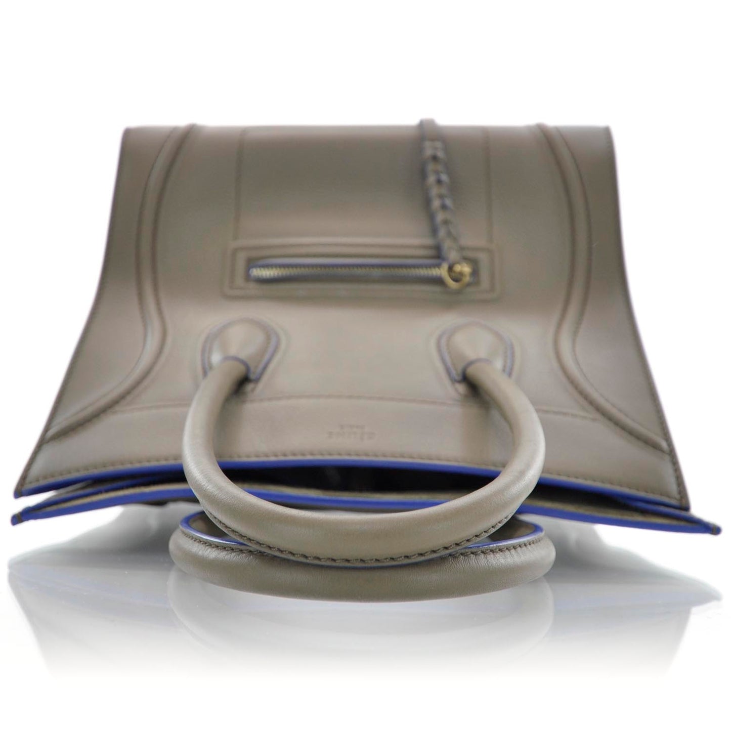 Smooth Calfskin Medium Phantom Luggage Khaki Cobalt Trim