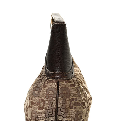 Gucci Canvas Horsebit Glam Hobo Dark Brown 11 of 27