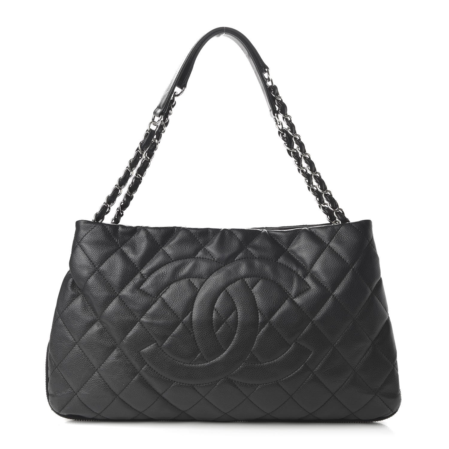 Chanel Caviar Quilted Expandable Zip Shoulder Bag Black 1 of 10