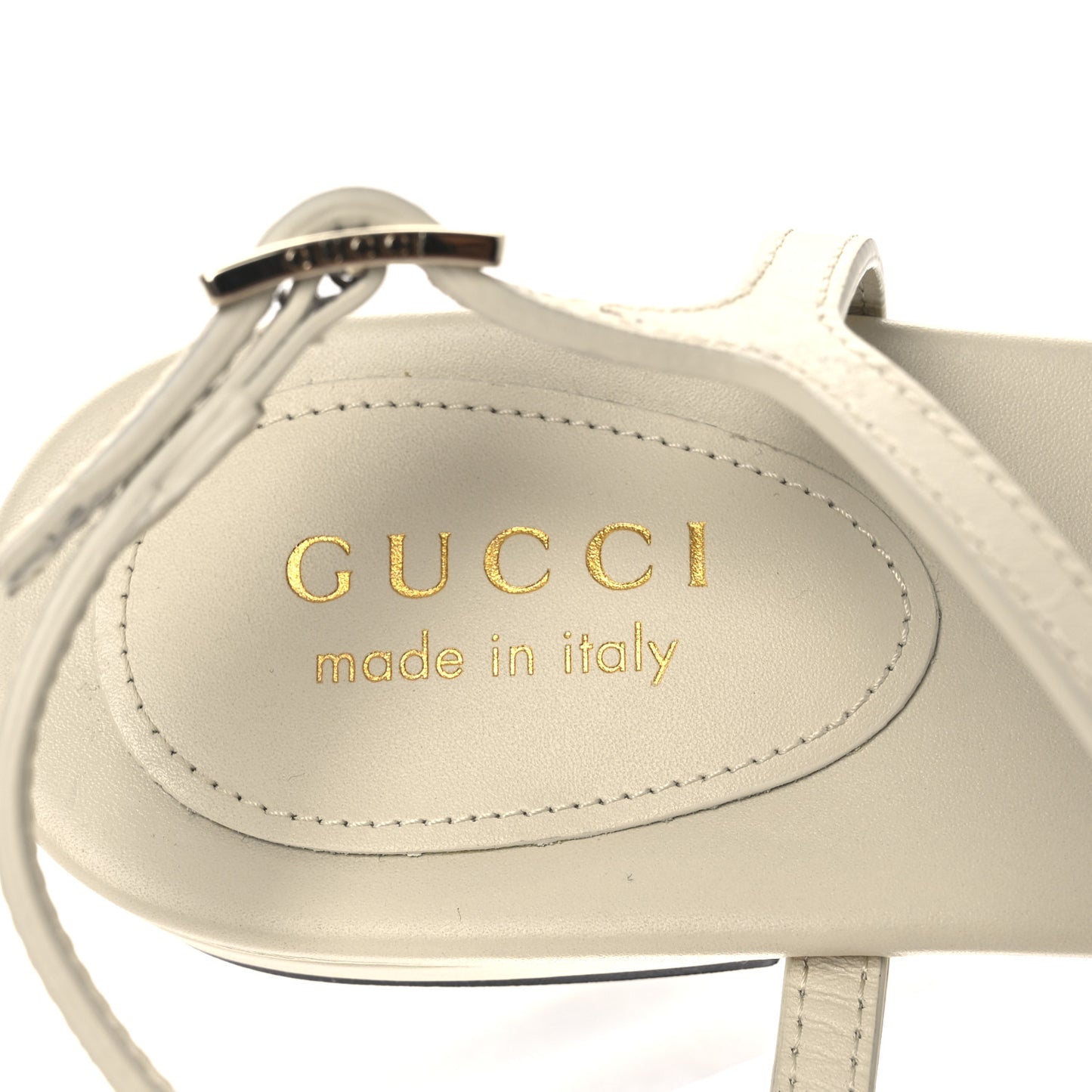 Sierra Calfskin Signoria Thong Sandals 37 New Ivoire