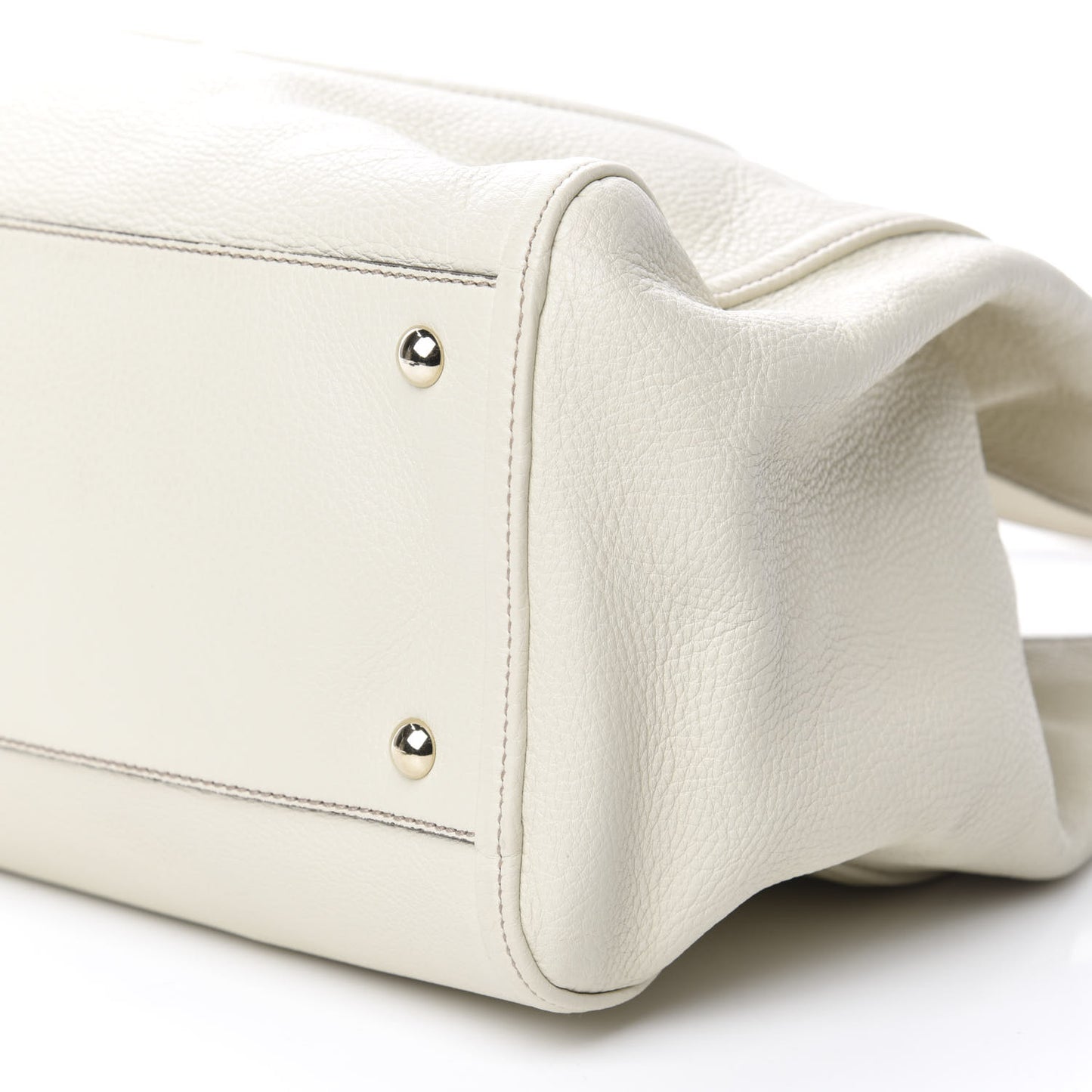 Pebbled Calfskin Medium Soho Shoulder Bag Off White