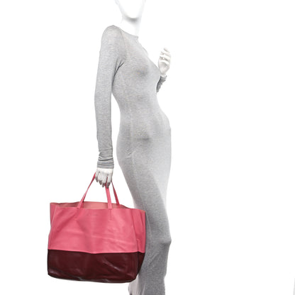 Celine Lambskin Horizontal Bi-Color Cabas Pink Rust 2 of 10