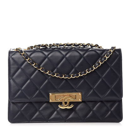 Chanel Lambskin Quilted Large Golden Class Flap Navy 1 of 11