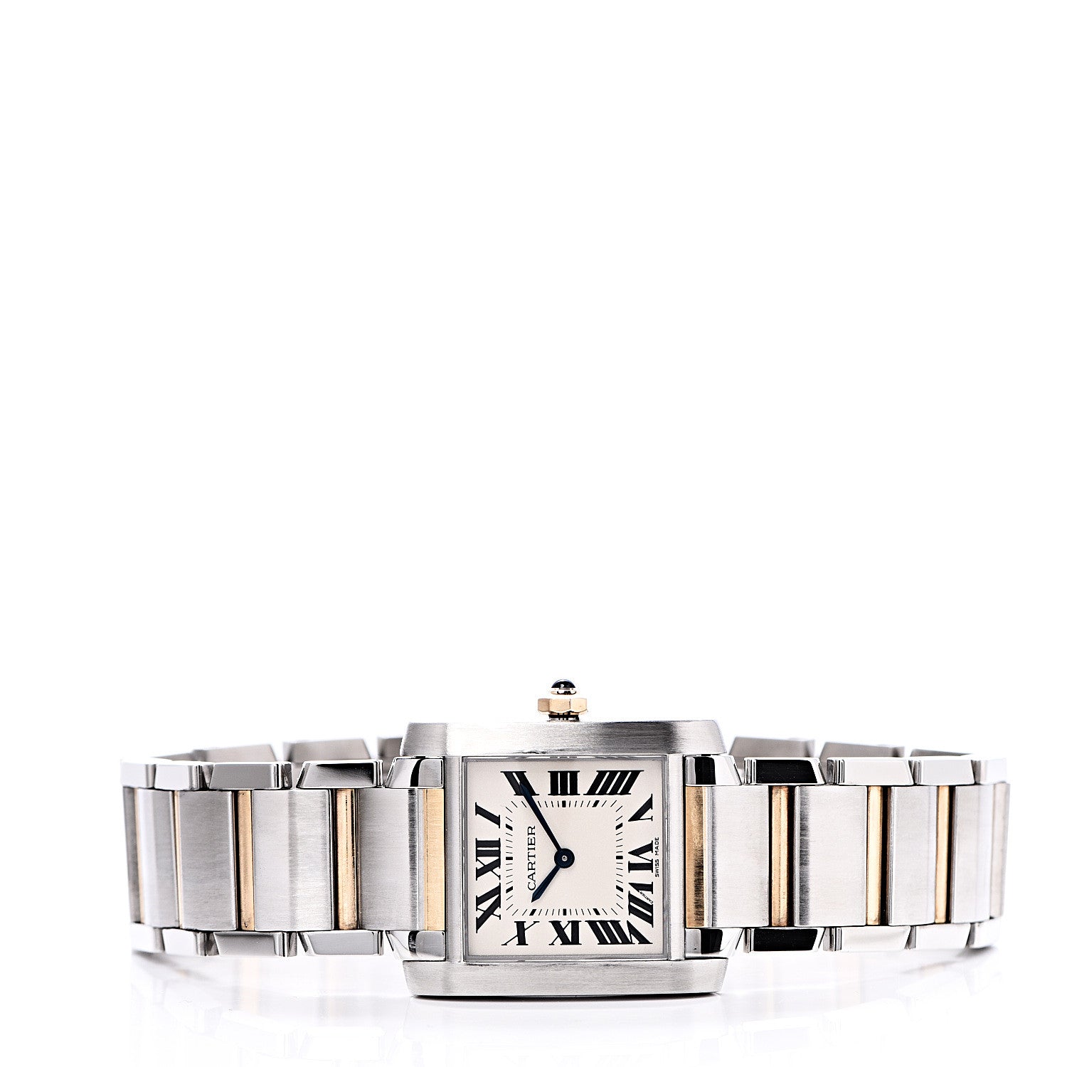 Cartier Stainless Steel 18K Yellow Gold 25mm Tank Francaise Quartz Watch 3 of 8