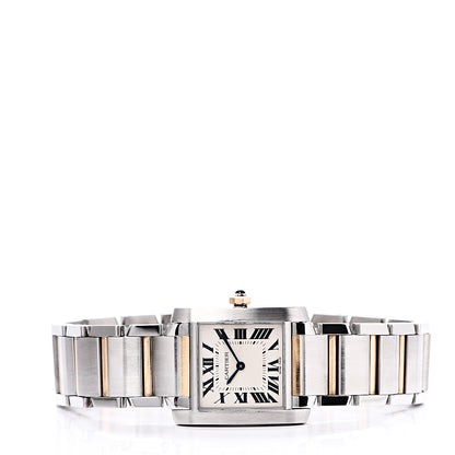 Cartier Stainless Steel 18K Yellow Gold 25mm Tank Francaise Quartz Watch 3 of 8
