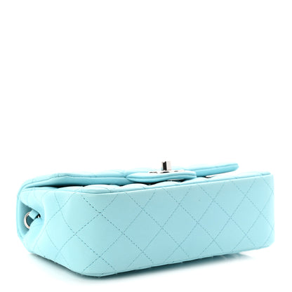 Chanel Lambskin Quilted Mini Rectangular Flap Neon Blue 4 of 11