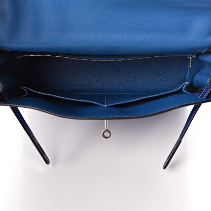 Hermes Epsom Candy Kelly Retourne 32 Bleu Electrique Mykonos 5 of 10