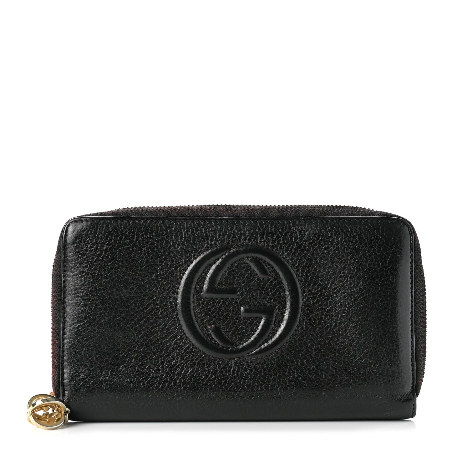 Pebbled Calfskin Soho Zip Around Wallet Black