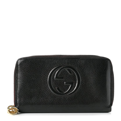 Gucci Pebbled Calfskin Soho Zip Around Wallet Black 1 of 10