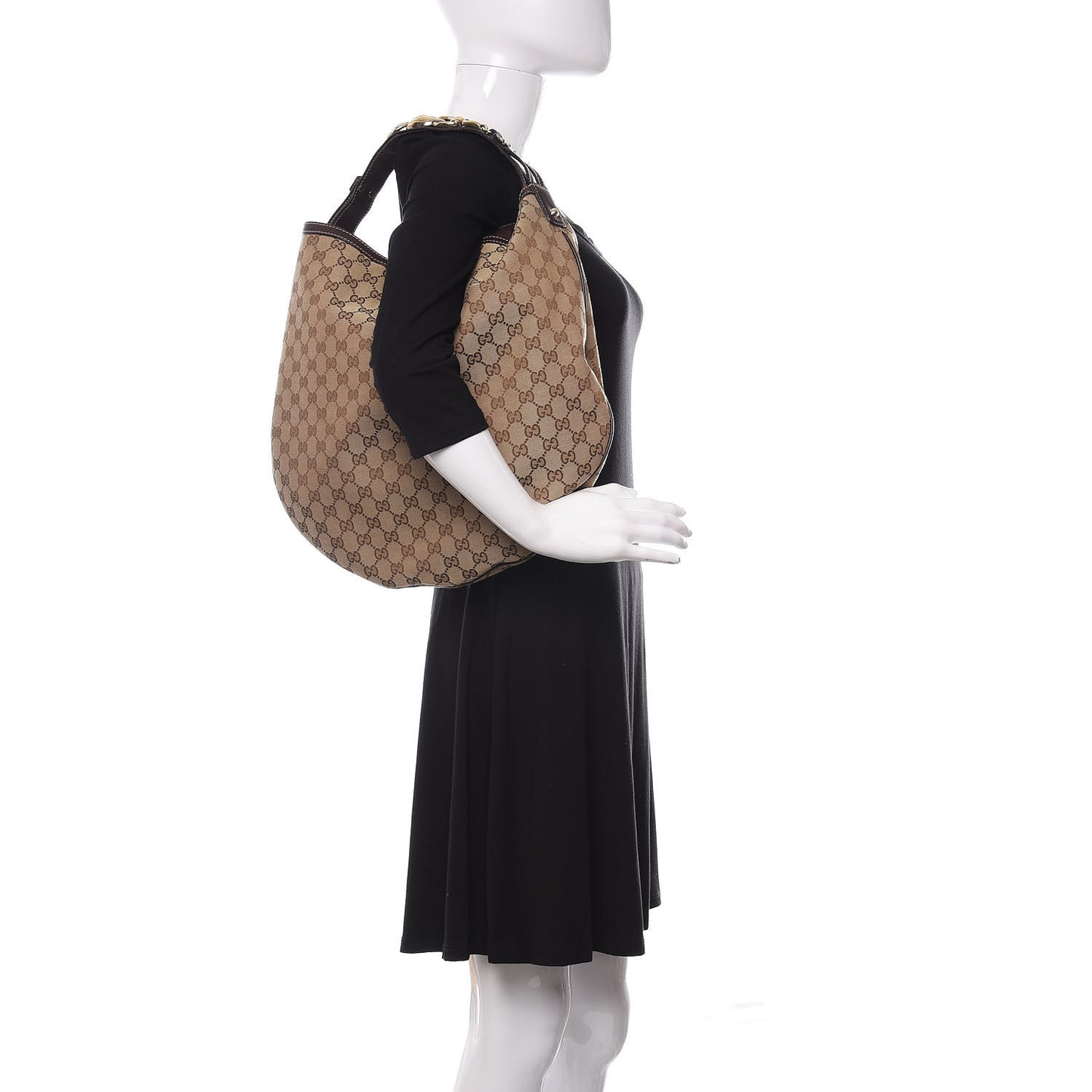 Monogram Large Wave Hobo Dark Brown