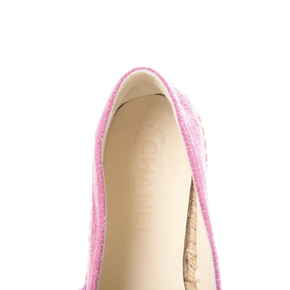 Chanel Linen CC Espadrilles 38 Pink Black 8 of 10
