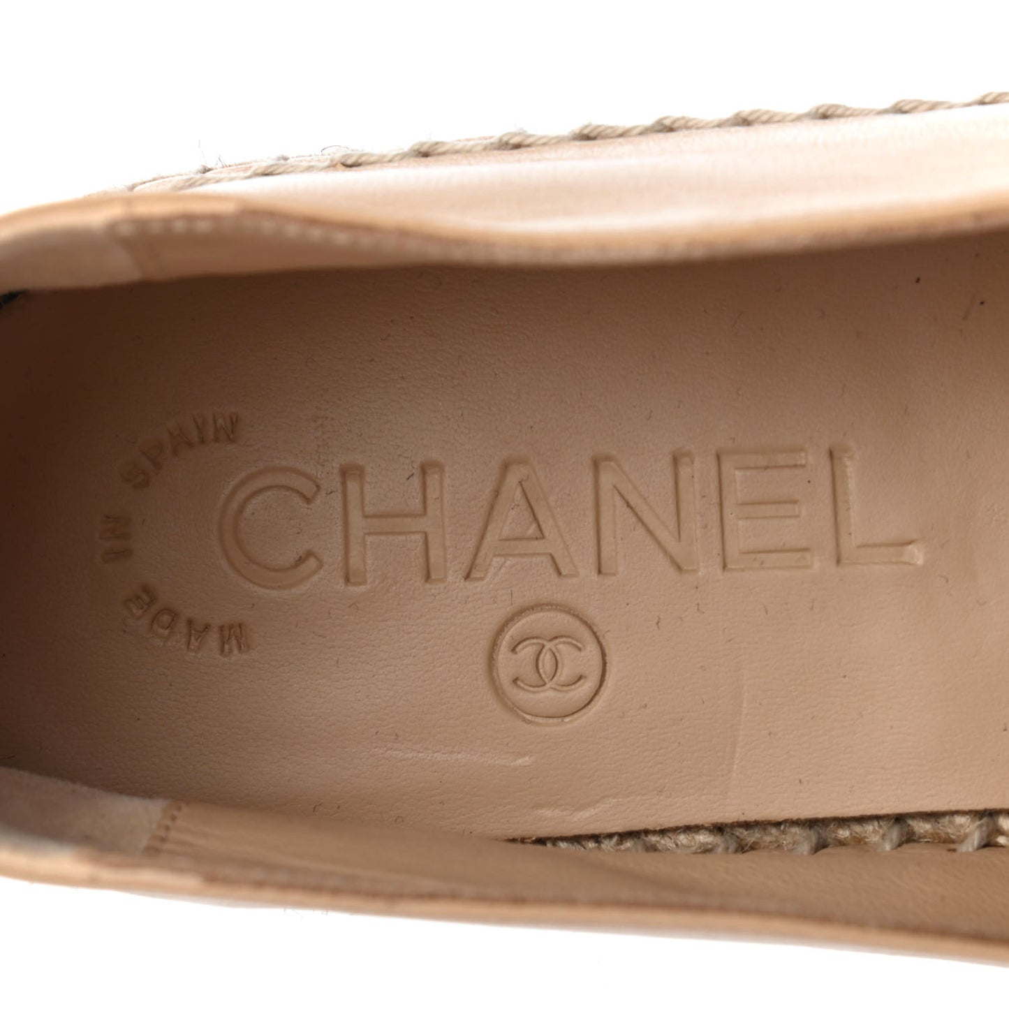 Lambskin CC Espadrilles 38 Beige Black