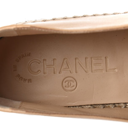 Chanel Lambskin CC Espadrilles 38 Beige Black 6 of 10