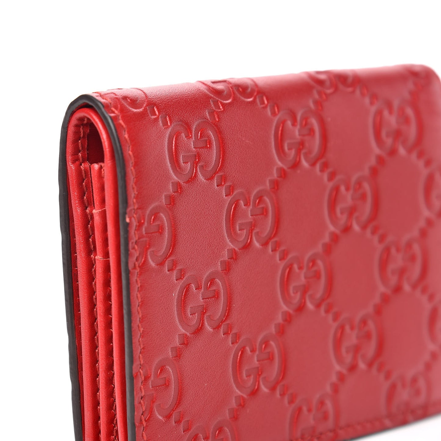 Guccissima Card Case Wallet Red