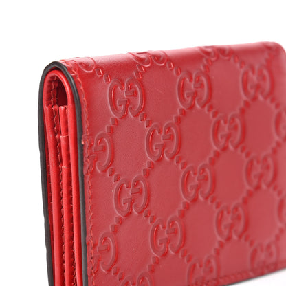 Gucci Guccissima Card Case Wallet Red 10 of 11