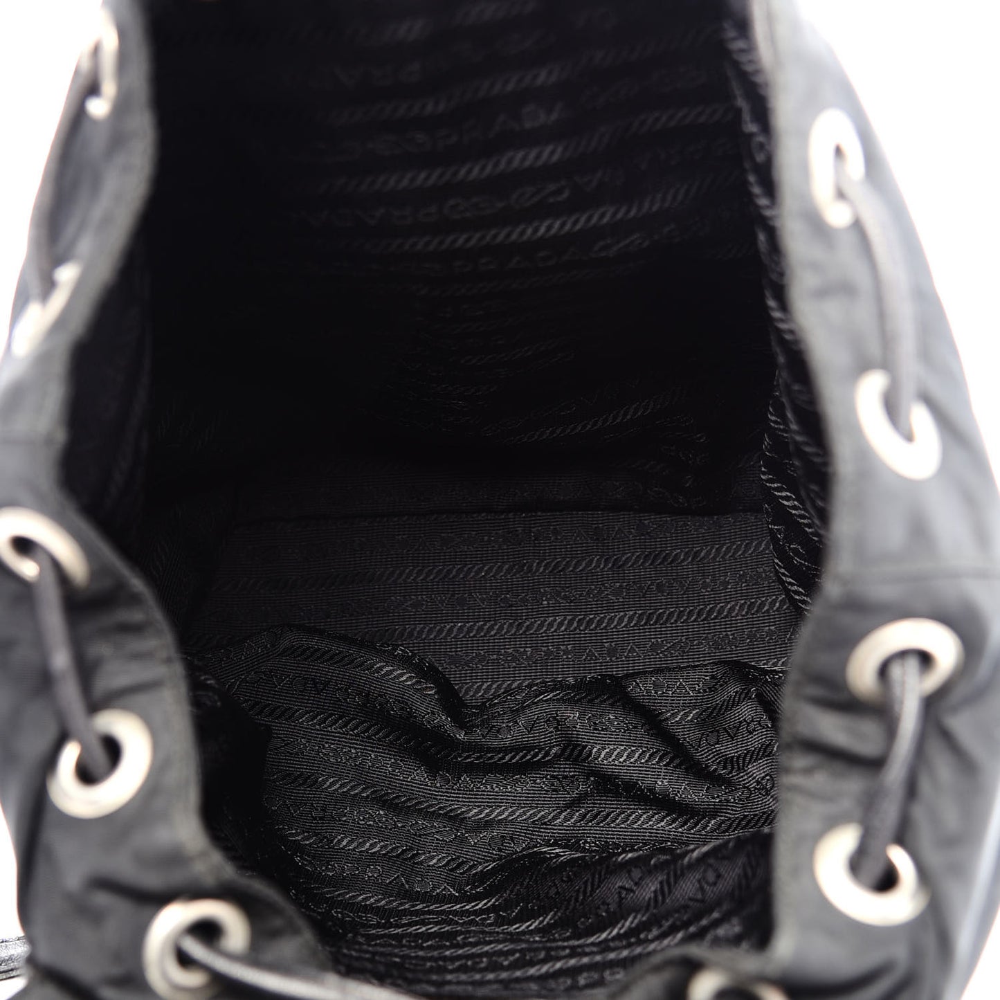 Tessuto Nylon Vela Chain Backpack Black
