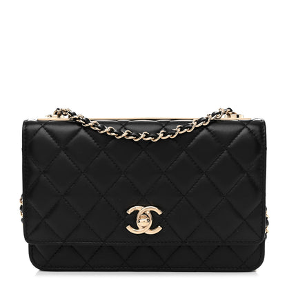 Chanel Lambskin Quilted Trendy CC Wallet On Chain WOC Black 1 of 12