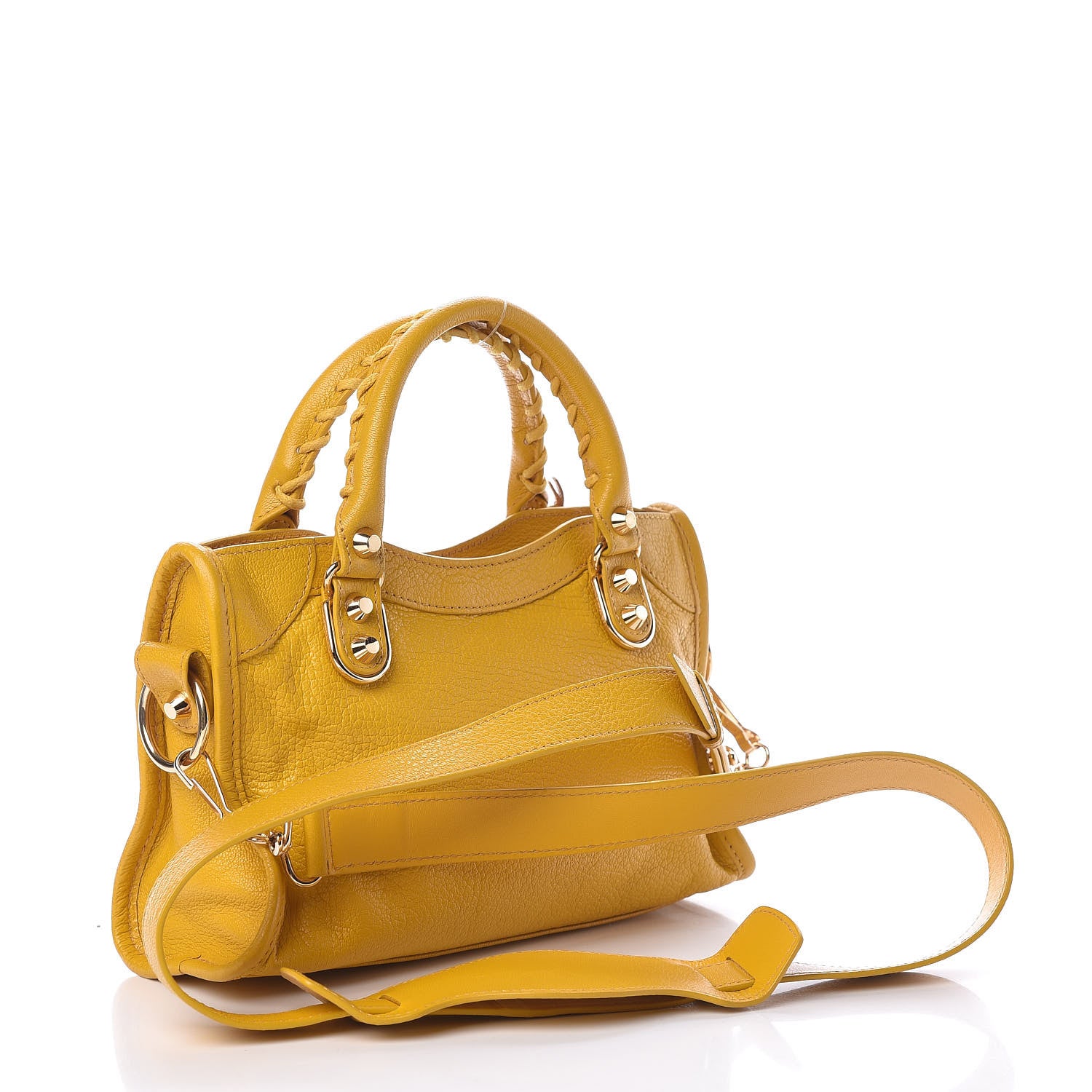 Balenciaga Chevre Gold Metallic Edge Hardware Mini City Jaune Epi 3 of 14