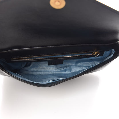 Gucci Calfskin Diagonal GG Medium Thiara Double Envelope Shoulder Bag Emerald Green Black 6 of 10
