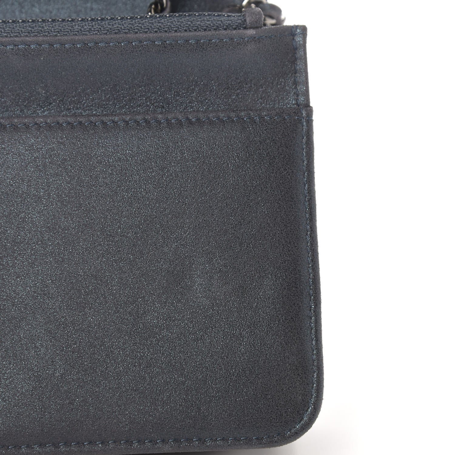Chanel Crystal Quilted Wallet On Chain WOC Blue 10 of 13
