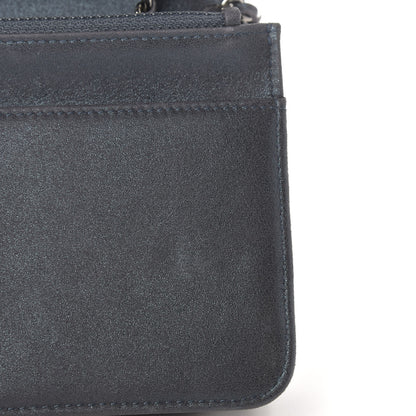 Chanel Crystal Quilted Wallet On Chain WOC Blue 10 of 13