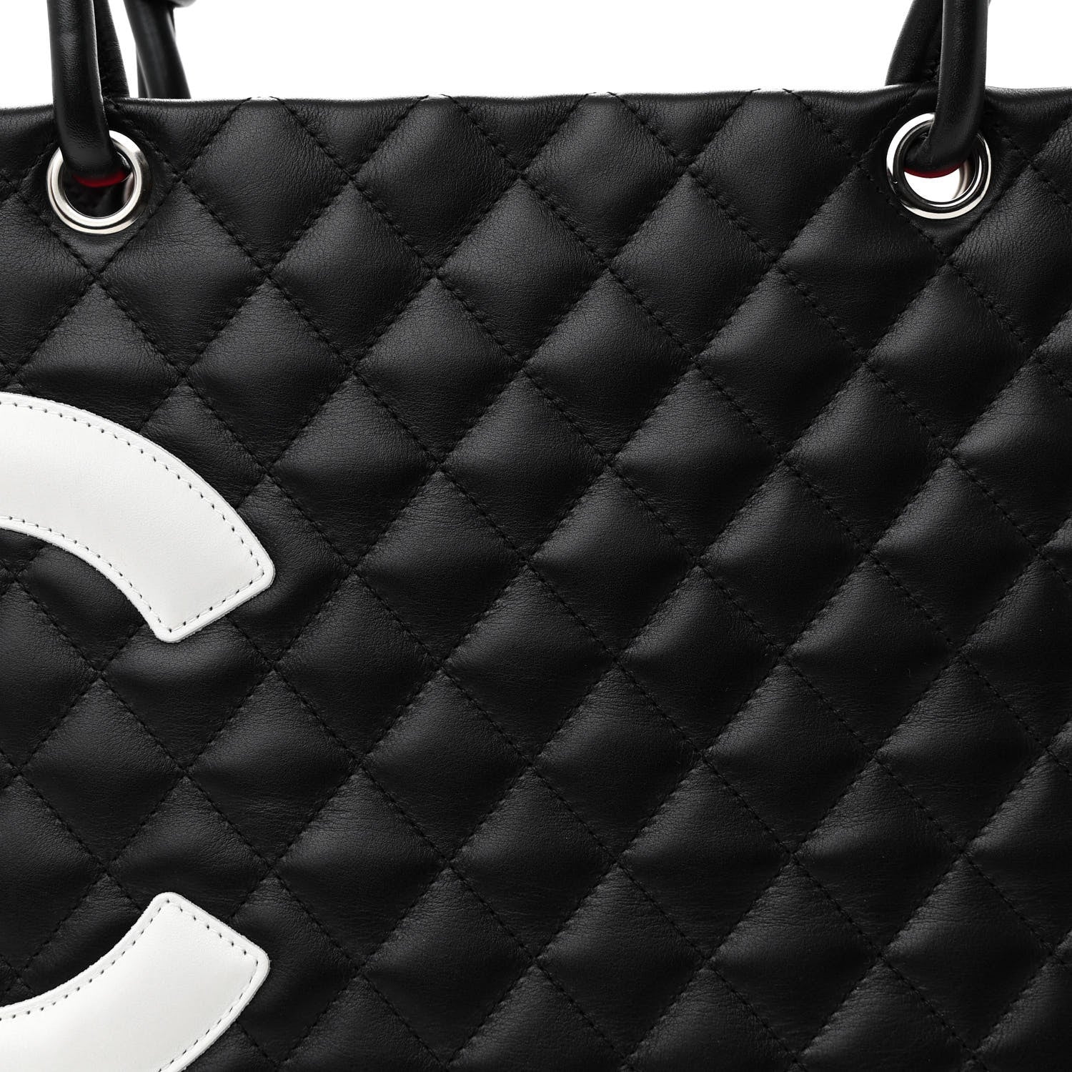 Chanel Calfskin Quilted Large Cambon Tote Black Whtie 8 of 11