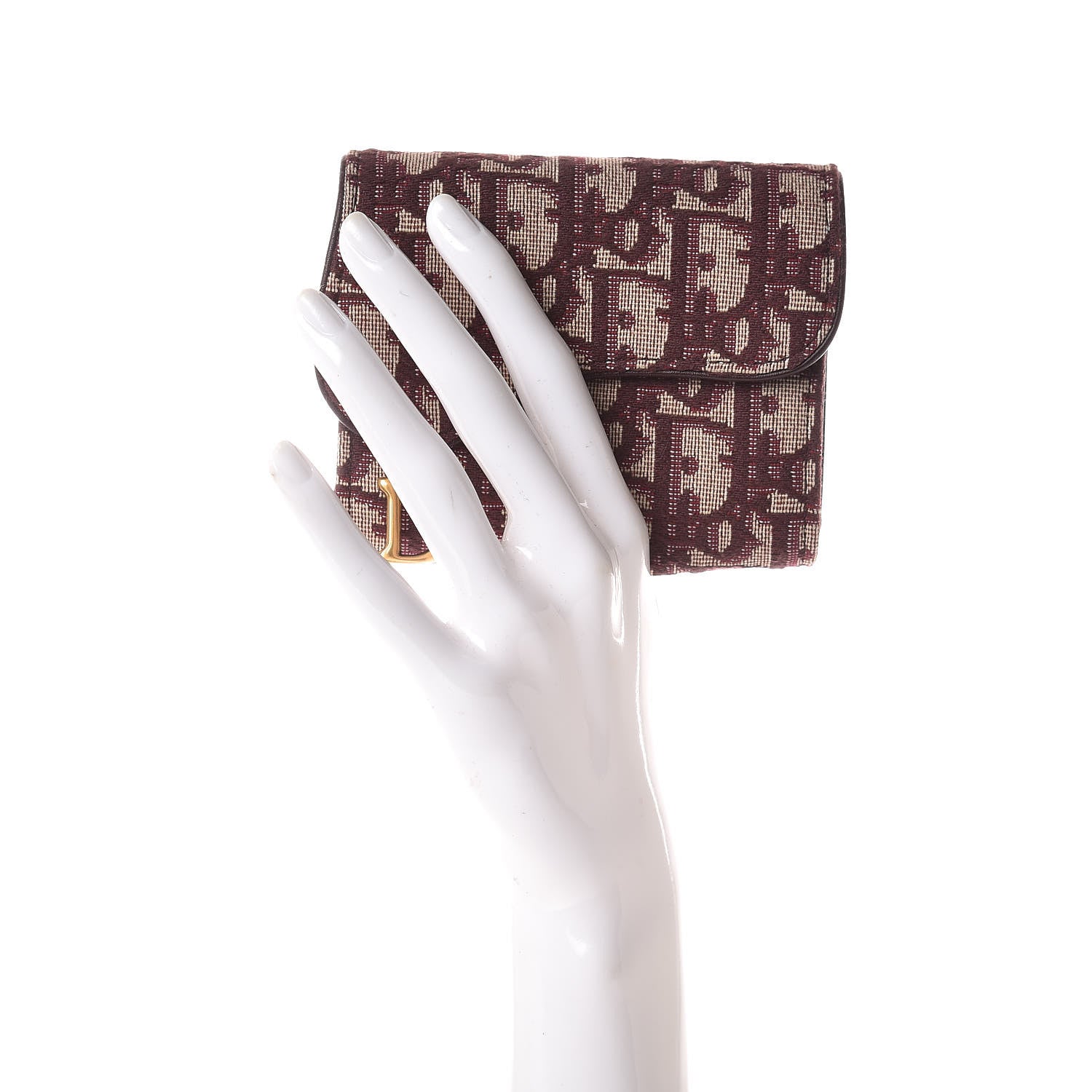 Christian Dior Oblique Saddle Card Holder Bordeaux 2 of 8