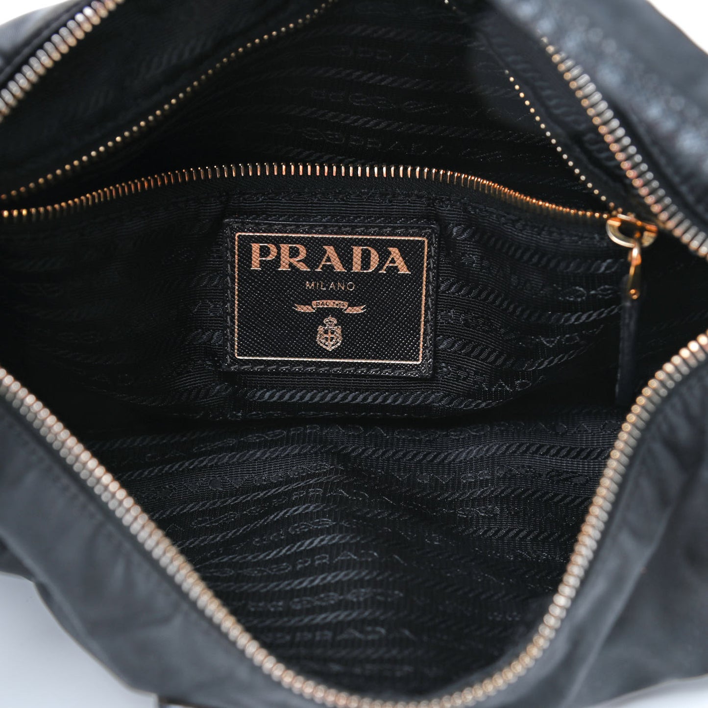 Tessuto Nylon Saffiano Hobo Crossbody Black