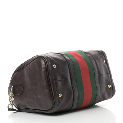 Gucci Calfskin Vintage Web Medium Boston Dark Brown 4 of 21