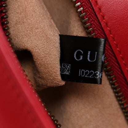 Gucci Calfskin Matelasse Small GG Marmont Shoulder Bag Hibiscus Red 7 of 9