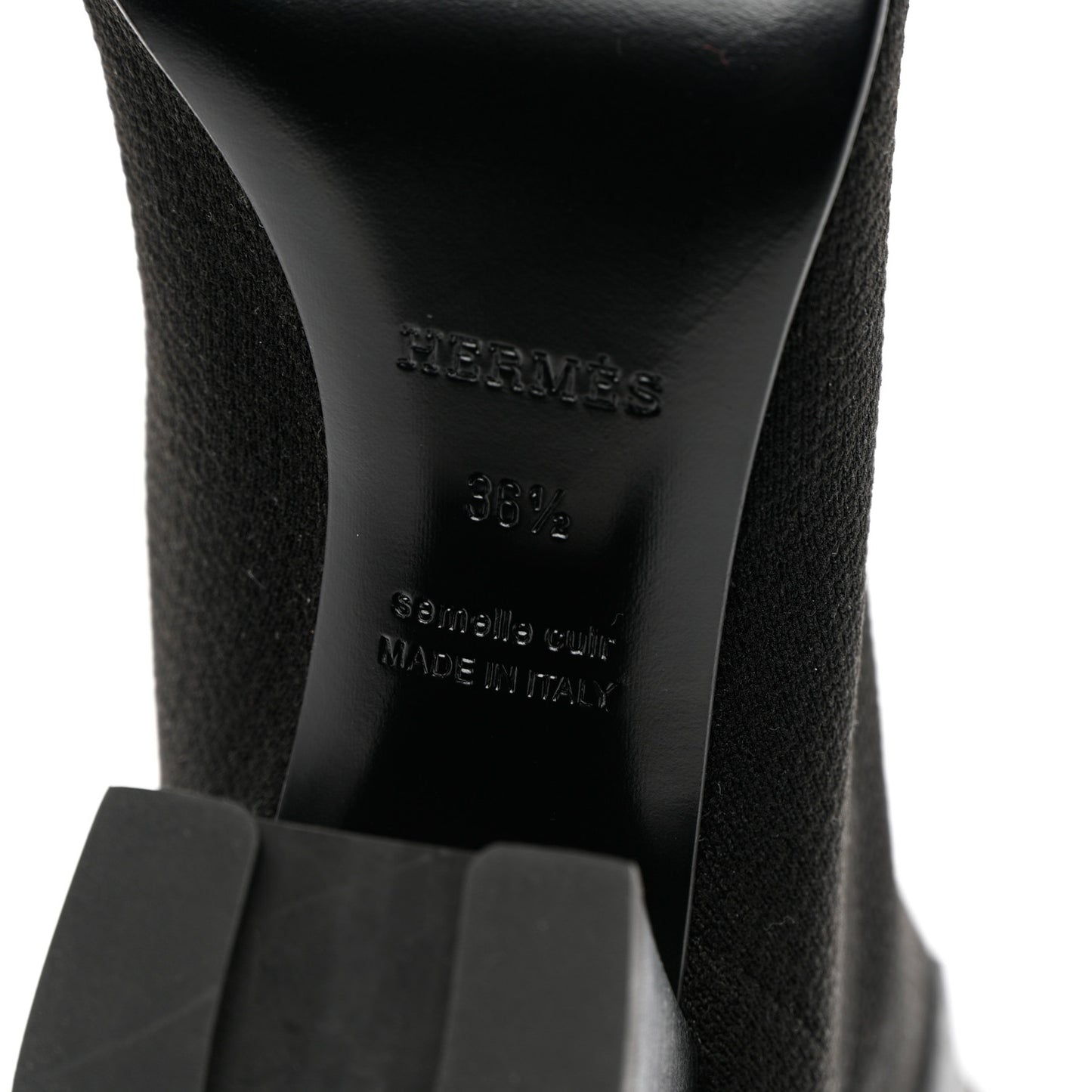 Knit Calfskin Fontaine 60 Boots 36.5 Black