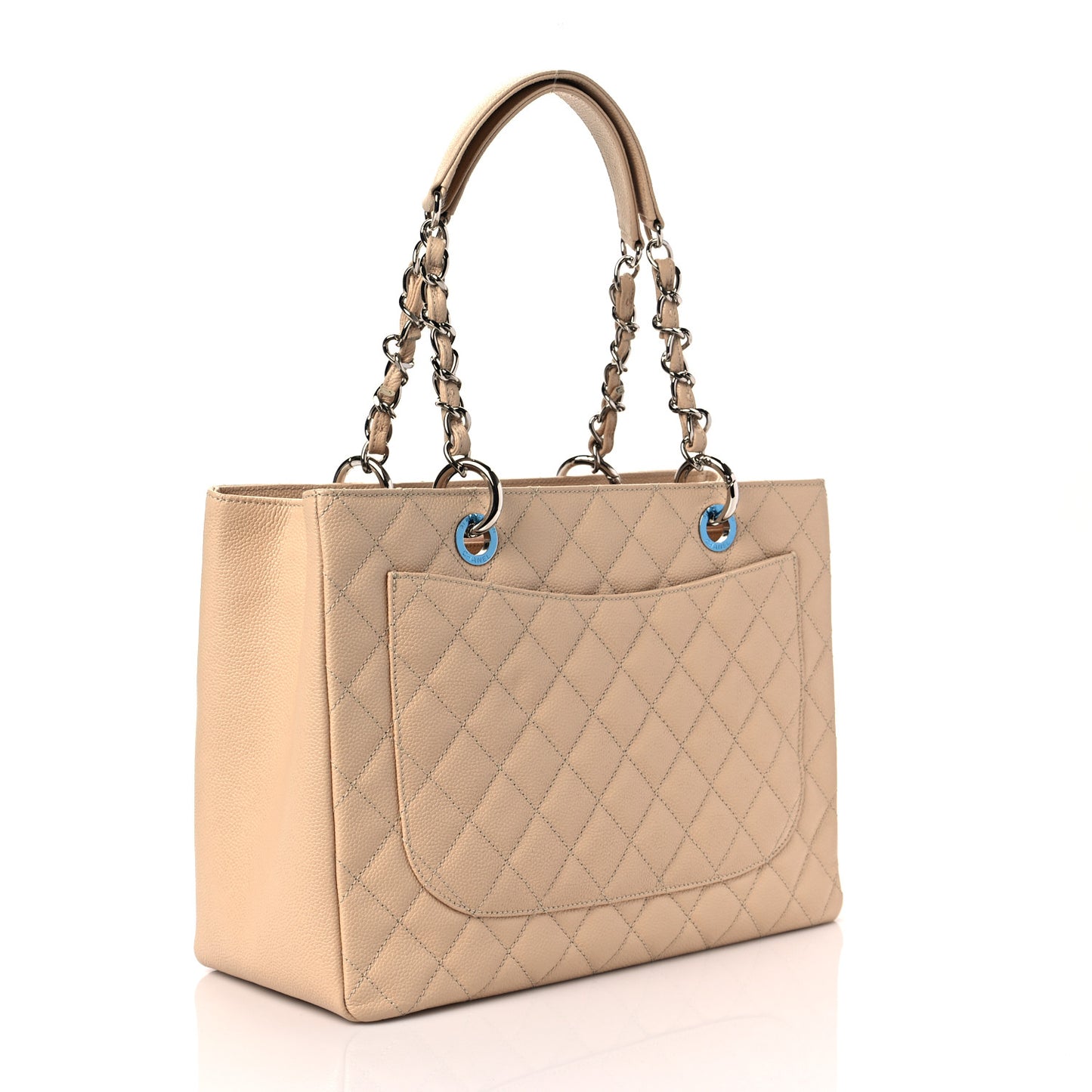 Caviar Quilted Grand Shopping Tote GST Beige Clair