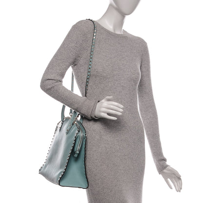 Valentino Garavani Vitello Rockstud Dome Shopper Baby Blue 2 of 8